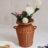 1714120481383-7c9da8384b364f18bf6aea33dd3f4840-goods.jpeg 1pc Imitation Rattan Vase Tall Wicker Vase Wicker Flower Pot Woven Flower Vase Rattan Woven Vase Woven Floor Vase Flower