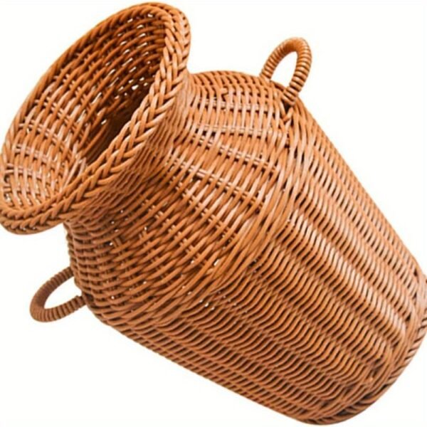 1714120486751-f7dea3350d924edf9ff8aec76e2f0ae6-goods.jpeg 1pc Imitation Rattan Vase Tall Wicker Vase Wicker Flower Pot Woven Flower Vase Rattan Woven Vase Woven Floor Vase Flower
