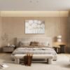 Hand-Painted White Hydrangea Canvas Wall Art, 101.6x71.12 cm - Framed 3D Textured Oil Painting