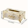 1pc Rose Pattern Tissue Box, Light Luxury European And American Style Gold-Plated Tissue Box