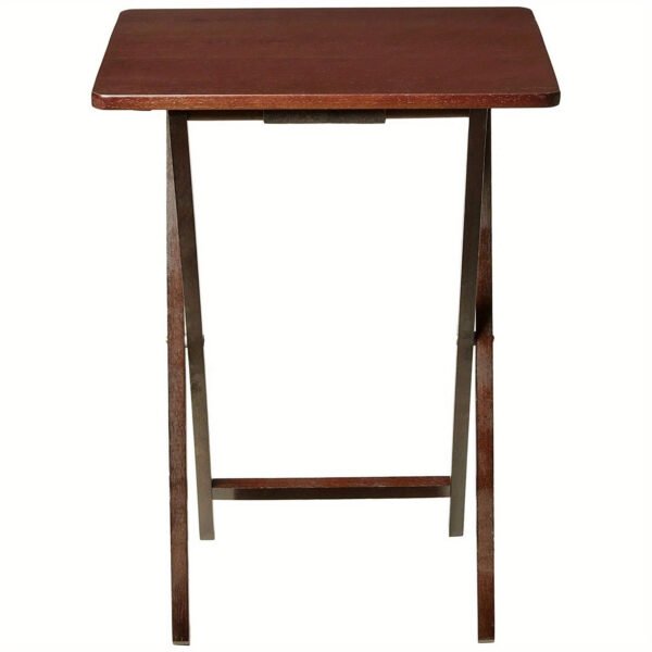 Walnut Folding TV Tray Table - Compact Indoor Snack & Dining Table, 48.26cmL x 38.1cmW x 66.04cmH