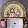 93d9b21ccf604c15b61c1064d2a417c8-goods.jpeg Semi Circle Entryway Rug Persian Style Washable Carpet for Indoor Use