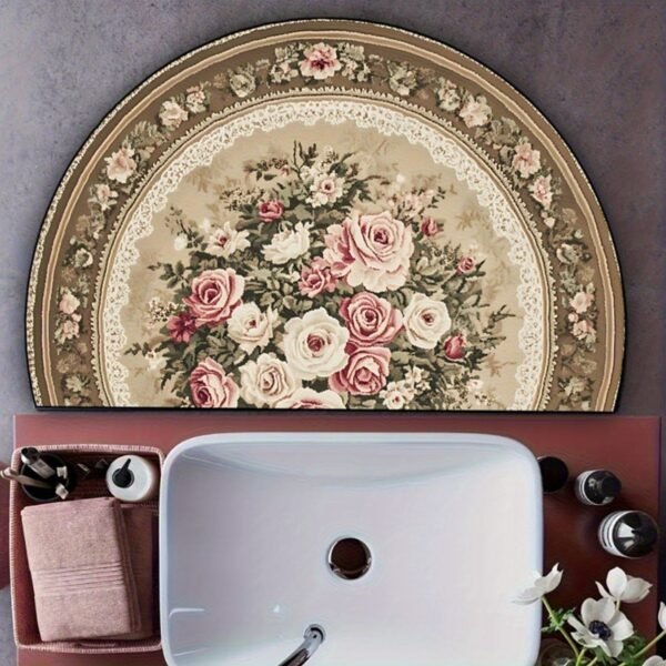 93d9b21ccf604c15b61c1064d2a417c8-goods.jpeg Semi Circle Entryway Rug Persian Style Washable Carpet for Indoor Use