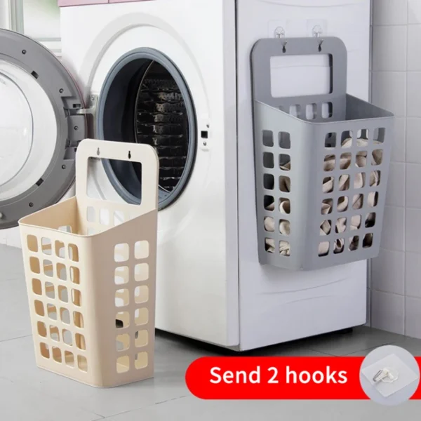 S12c0fdeb9609436eb88172d25729d7c6U.webp Hanging Dirty Laundry Basket Storage Baskets Holder Organizer Bin Lid Wall Mount Draining Holes Kids Bedroom Living Room