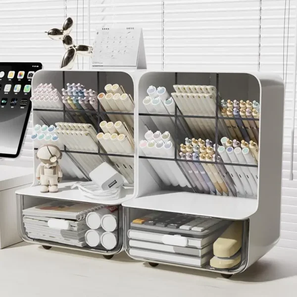 Students' Large-capacity Oblique Pen Holder Desk Stationery Storage Box School Office Desk Sundry Storage Rack Desk Storage Box