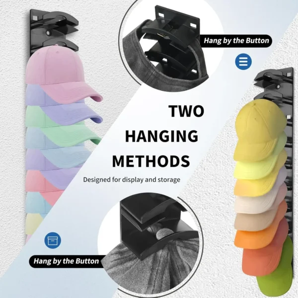 S20e39eb3552d45108893dc2e0cdb636by.webp Wall Mounted Cap Rack Hat Holder 10 Grids Baseball Cap Towel Rack Closet Hanger Storage Organizer Accessories Home Dorm Cap Rack