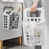 S2c6c21f481a5451697782c07e4cec52f1.webp Hanging Dirty Laundry Basket Storage Baskets Holder Organizer Bin Lid Wall Mount Draining Holes Kids Bedroom Living Room