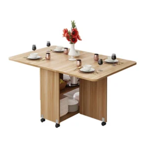Folding Dining Table Solid Wood Space Saving Design for Modern Living Spaces
