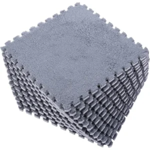 10Pcs 30*30CM Creative Plush Puzzle Foam Floor Mat Puzzle Carpet Warm Playmat Interlocking Exercise Tiles Fluffy Area Rugs