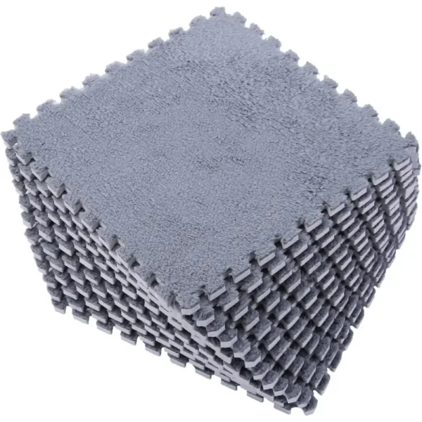 S8962cc217a364eb3a62ebcea6a6f3754F.webp 10Pcs 30*30CM Creative Plush Puzzle Foam Floor Mat Puzzle Carpet Warm Playmat Interlocking Exercise Tiles Fluffy Area Rugs