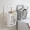 S8b6d3cd1e18a426999d9e6598c70d995v.webp Hanging Dirty Laundry Basket Storage Baskets Holder Organizer Bin Lid Wall Mount Draining Holes Kids Bedroom Living Room