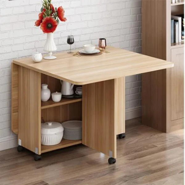 Folding Dining Table Solid Wood Space Saving Design for Modern Living Spaces