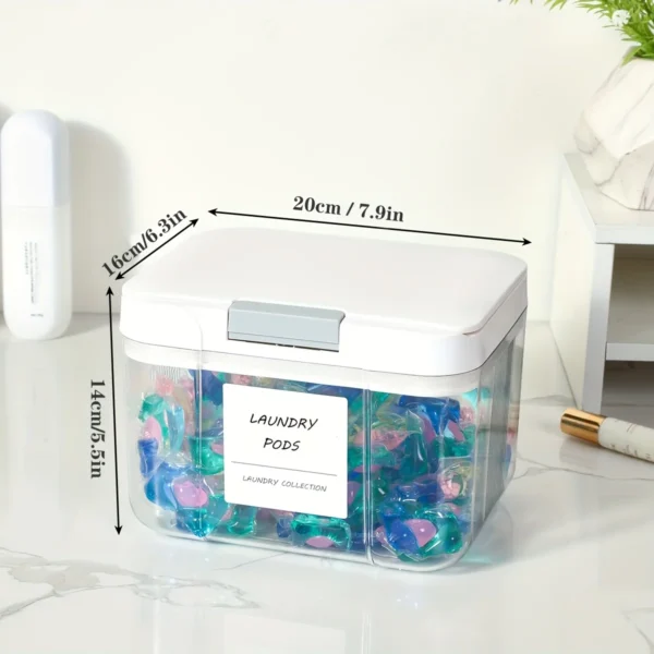 Scb4a972adc0040e597c3893f6b8c3f8bk.webp Laundry Pod Holder with Lid Laundry Pod Container,Sealed and Automatic Pop-Up, Large Capacity Holds Laundry Pods Organizer Box