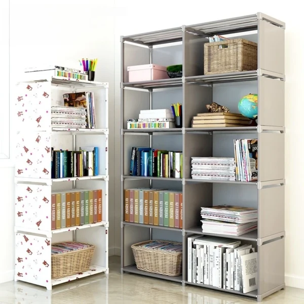 Sd1a51ba9c5f14d2e82df09da1c03aa6dE.webp Simple Bookshelf Multi-layer Easy Assembly Bookcase Easy Assembly Book Holder Book Display Rack Book Organizer Debris Rack Shelf