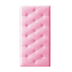 Pink Bed Headboards Background Bedroom Decoration Self Adhesive Foam Wall Sticker Wall Panels Peel and Stick Wall Decoration