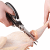 1 Durable Stainless Steel Kitchen Scissors, Multi-Functional Food Scissors for Fish, BBQ, and Bone Cutting