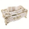 1pc Rose Pattern Tissue Box, Light Luxury European And American Style Gold-Plated Tissue Box